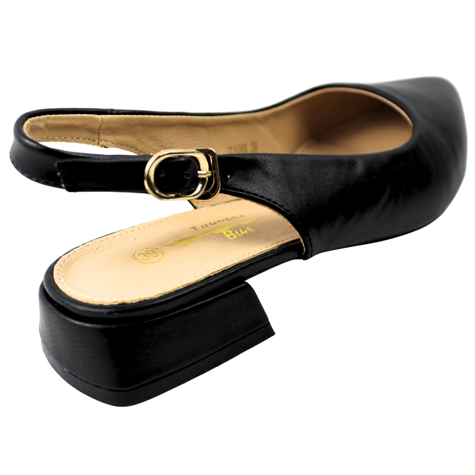 ZAPATOS SLINGBACK DE MUJER CON PUNTA FINA YASSNE NEGRO - 4