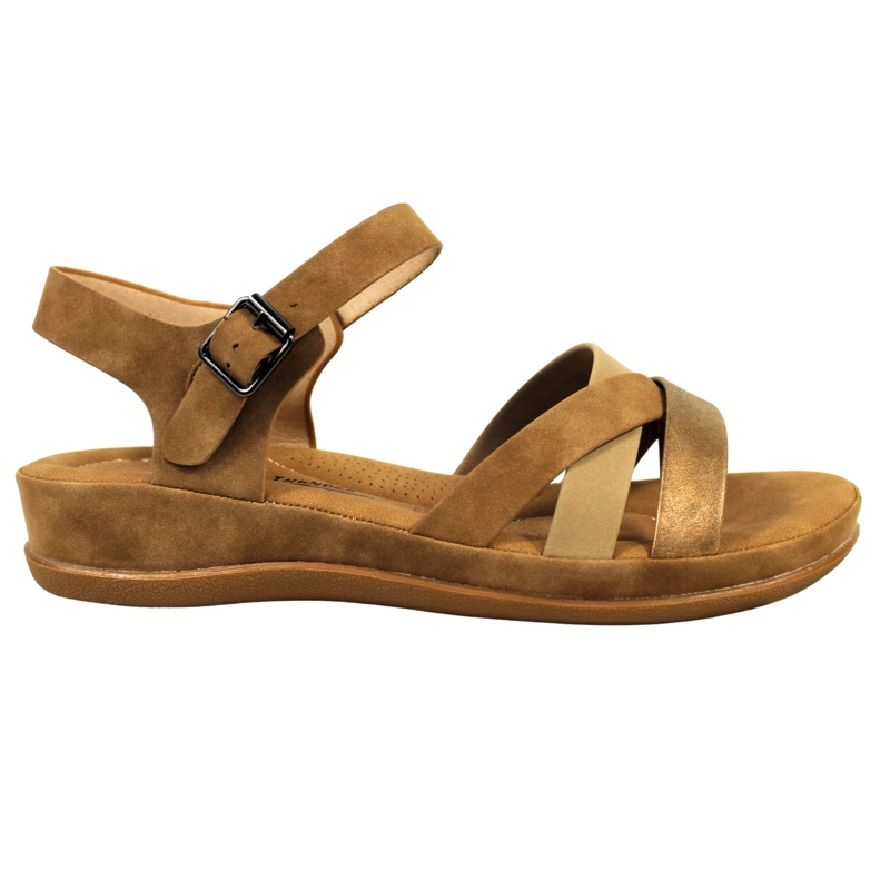 SANDALIAS BAJA MUJER CON HEBILLA PARA VERANO 12363 CAFE - 1