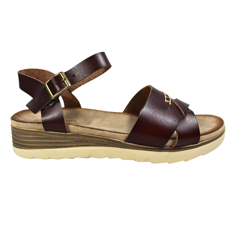 SANDALIA PLATAFORMA MUJER CON HEBILLA TGH08 CHOCOLATE - 1