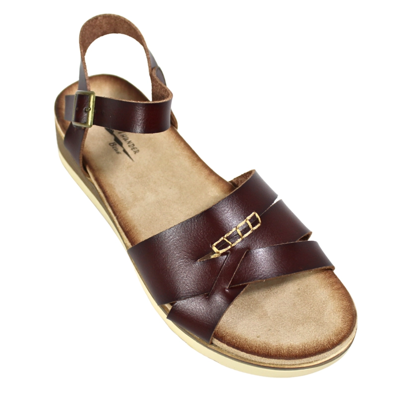 SANDALIA PLATAFORMA MUJER CON HEBILLA TGH08 CHOCOLATE - 2