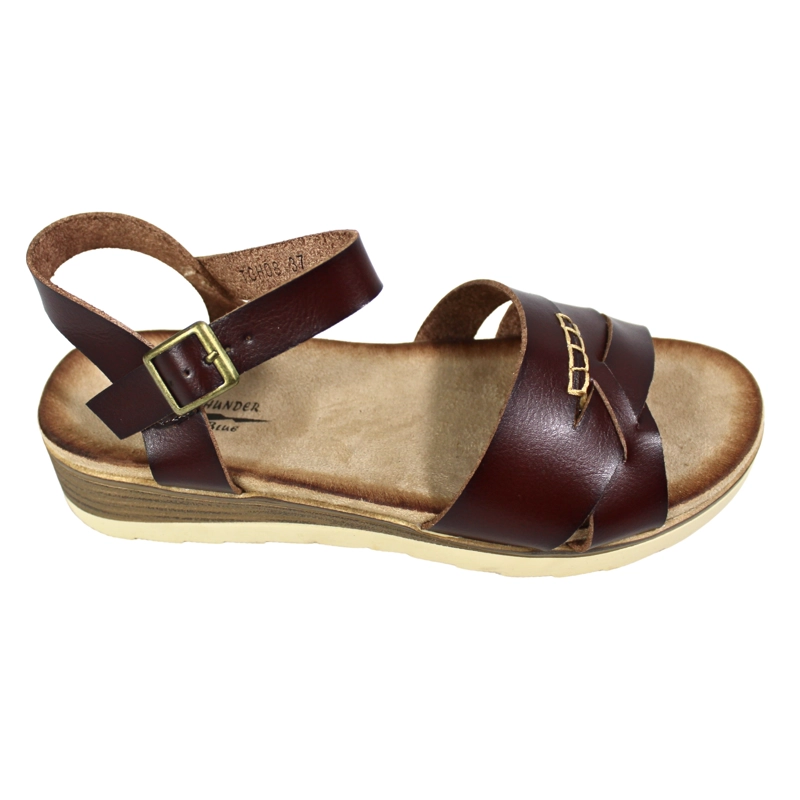 SANDALIA PLATAFORMA MUJER CON HEBILLA TGH08 CHOCOLATE - 3