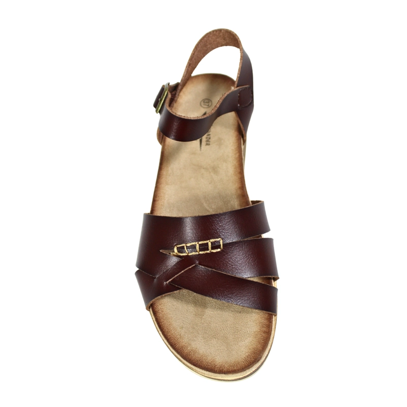 SANDALIA PLATAFORMA MUJER CON HEBILLA TGH08 CHOCOLATE - 4