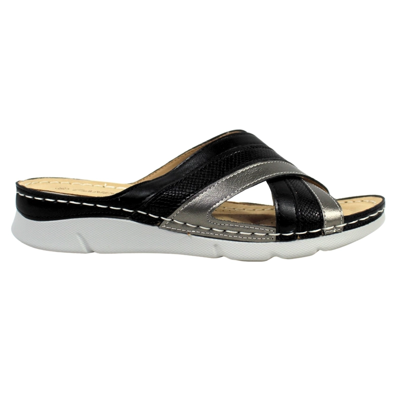 SANDALIAS CONFORT DE MUJER CON TIRAS CRUZADAS PG5255 NEGRO - 1