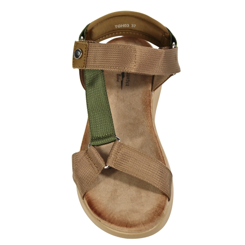 SANDALIAS BAJAS DE MUJER AJUSTABLES TGH03 VERDE - 4
