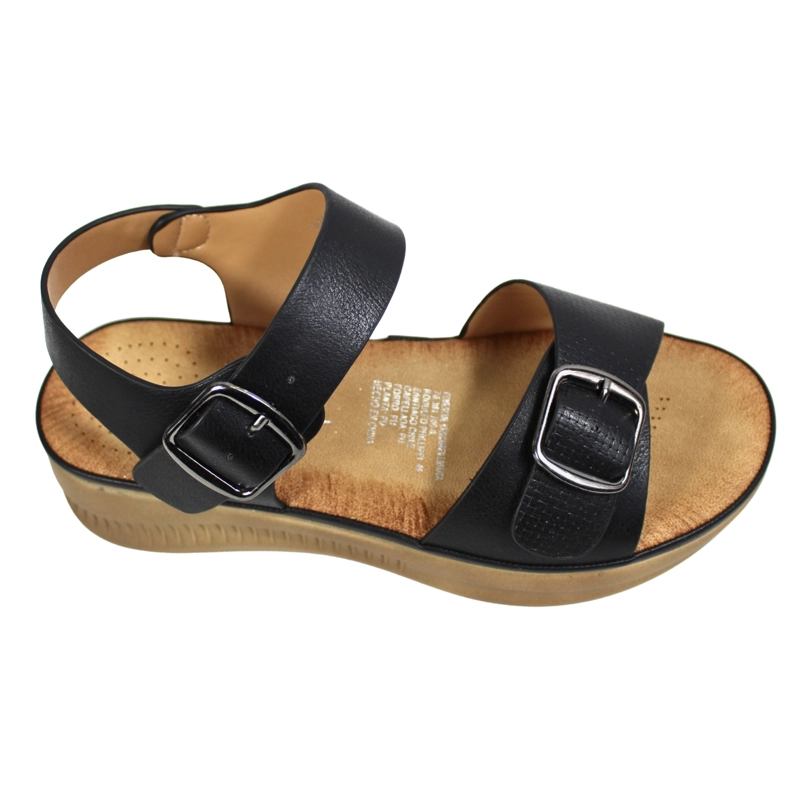 SANDALIA MUJER PLATAFORMA HEBILLA 0419-1 NEGRO - 2