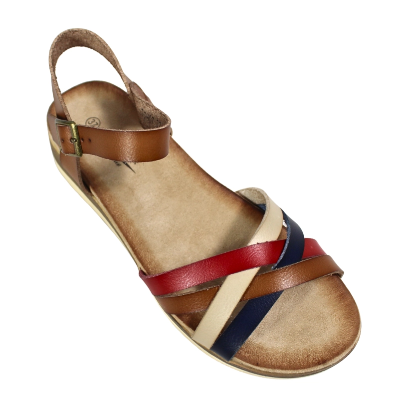SANDALIA MUJER CON PLATAFORMA HEBILLA TGH07 BEIGE - 2