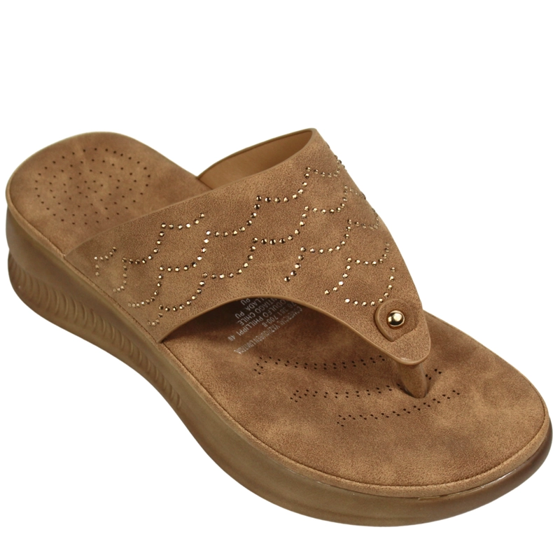 SANDALIA CASUAL MUJER PLATAFORMA Y DISEÑO 0419-5 CHOCOLATE - 2