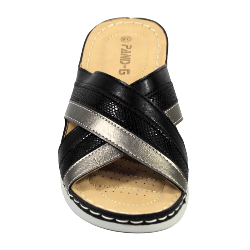 SANDALIAS CONFORT DE MUJER CON TIRAS CRUZADAS PG5255 NEGRO - 4