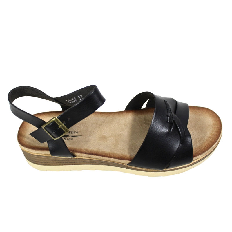 SANDALIA PLATAFORMA MUJER CON HEBILLA TGH08 NEGRO - 3