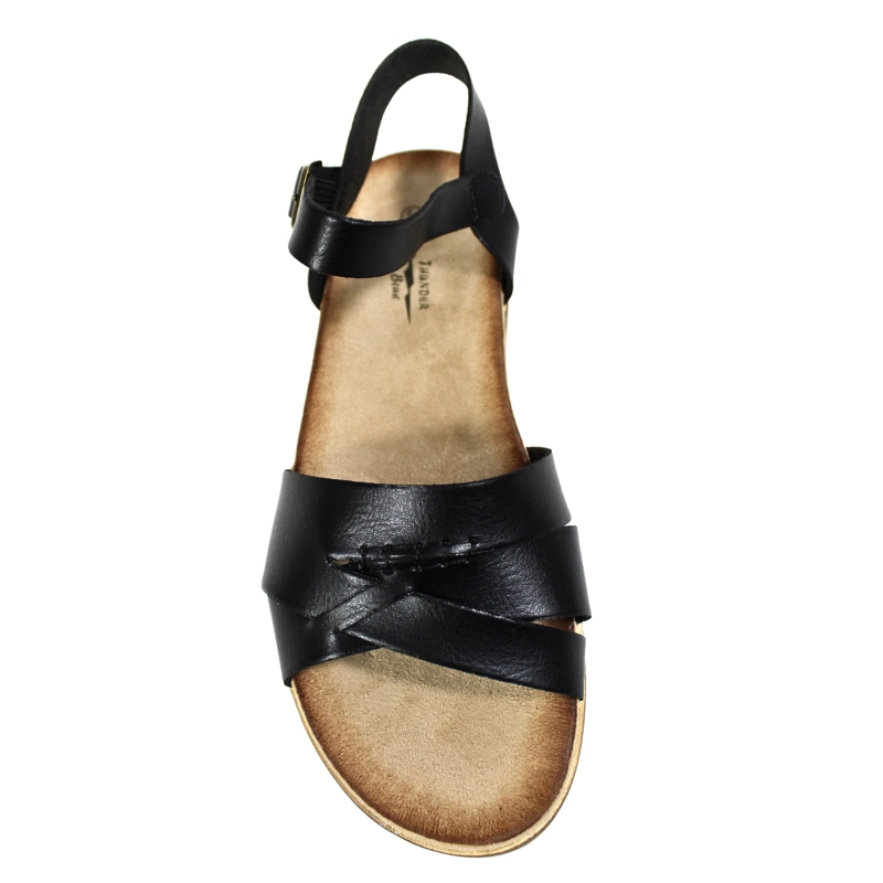SANDALIA PLATAFORMA MUJER CON HEBILLA TGH08 NEGRO - 4