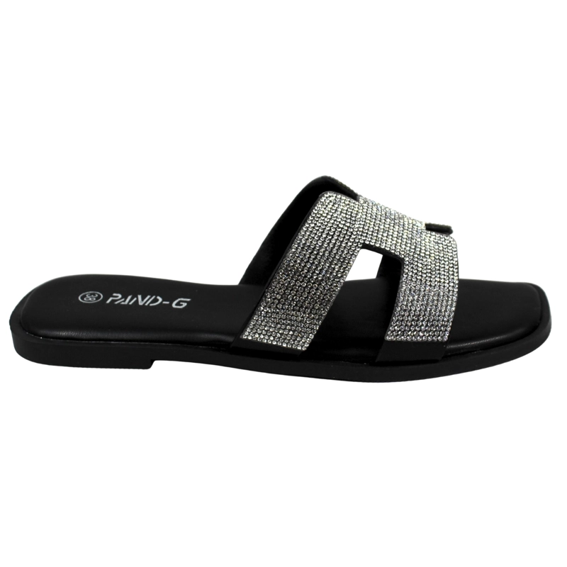 SANDALIAS DE MUJER CON BRILLANTES PG5238 NEGRO - 1