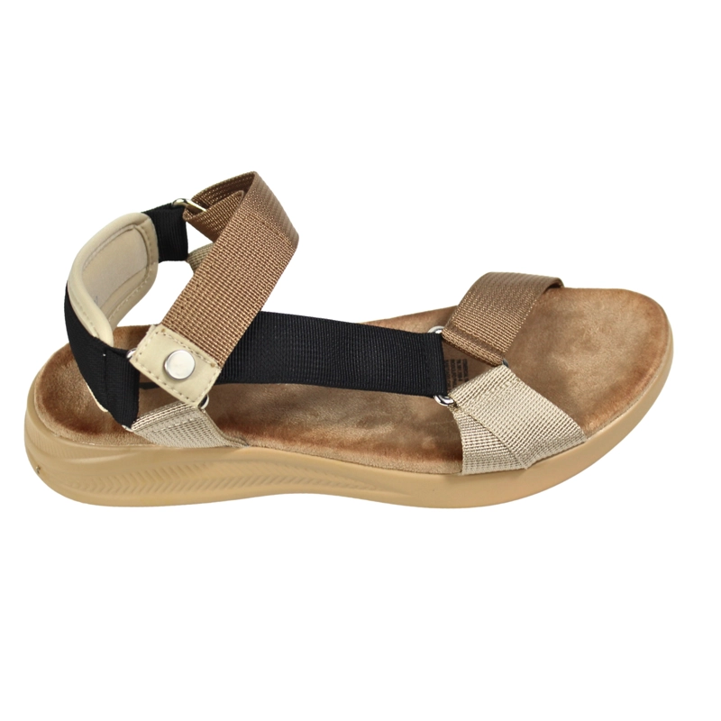 SANDALIAS BAJAS DE MUJER AJUSTABLES TGH03 CAFE - 3