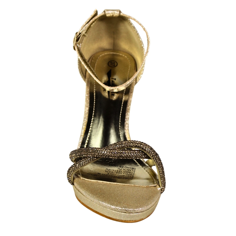 SANDALIAS DE FIESTA MUJER CON TACON ALTO 6570-59 DORADO - 3