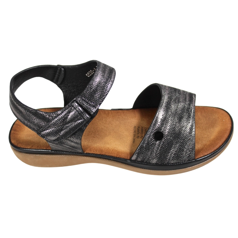 SANDALIA CASUAL MUJER CON HEBILLA AJUSTABLE 0520-4 NEGRO - 3