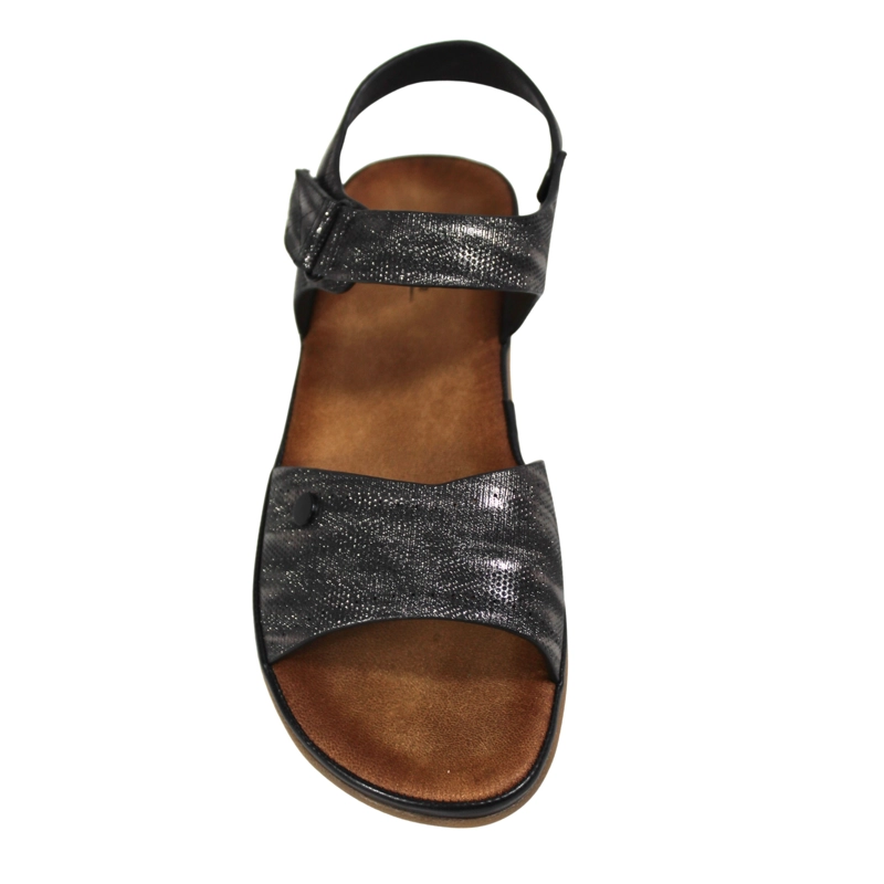 SANDALIA CASUAL MUJER CON HEBILLA AJUSTABLE 0520-4 NEGRO - 4
