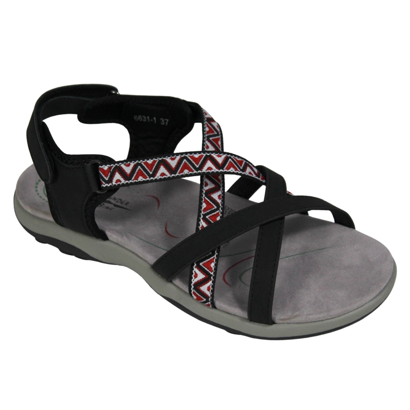 SANDALIAS BAJAS OUTDOOR MUJER 6631 NEGRO - 3