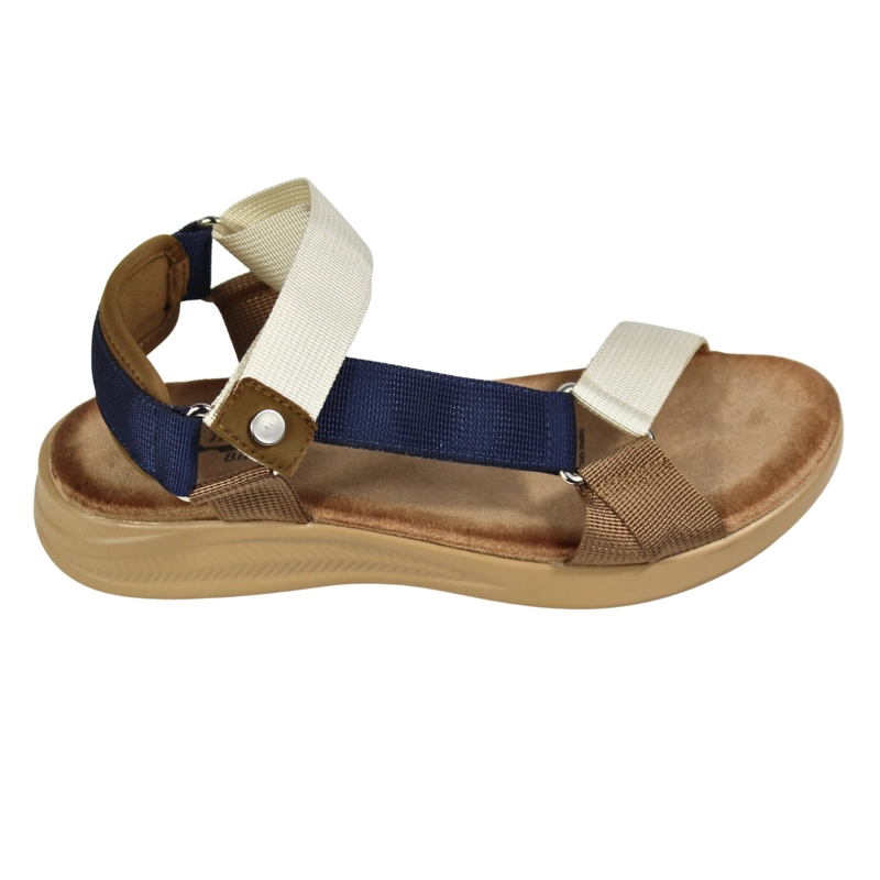 SANDALIAS BAJAS DE MUJER AJUSTABLES TGH03 AZUL - 3