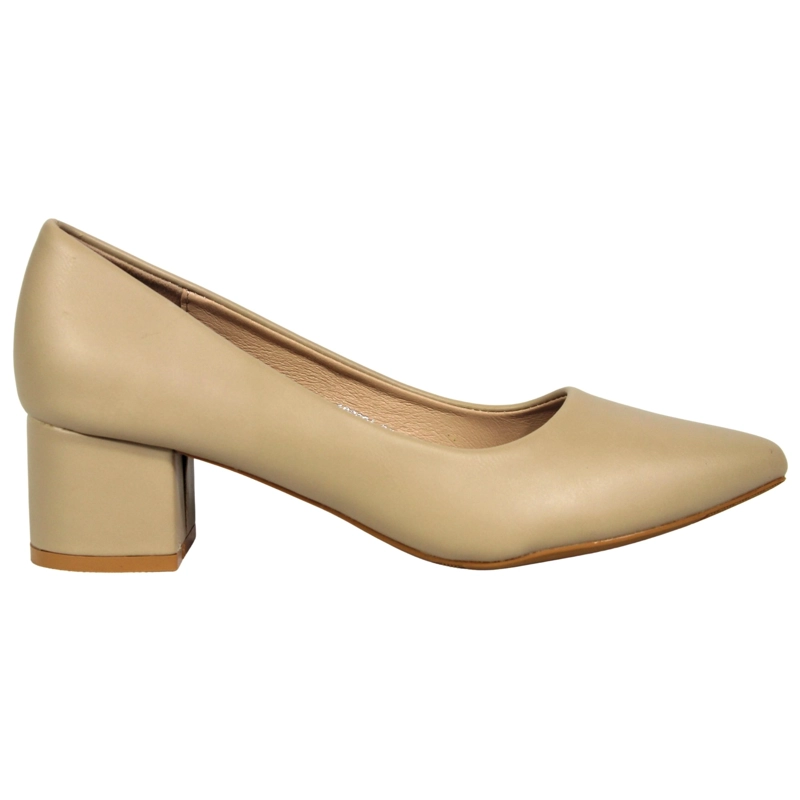 ZAPATOS FORMAL MUJER TACON CUADRADO BAJO 10869A CAFE - 1