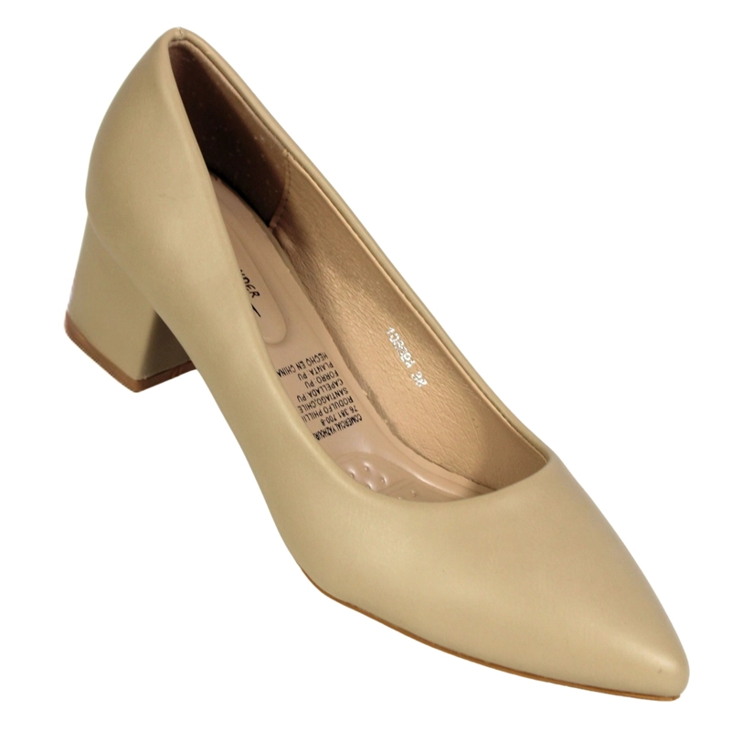 ZAPATOS FORMAL MUJER TACON CUADRADO BAJO 10869A CAFE - 2