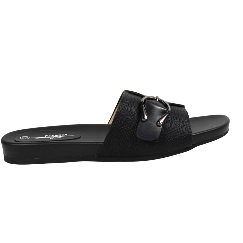 MEGABAZAR SANDALIA BAJA MUJER CON HEBILLA JO-010 NEGRO
