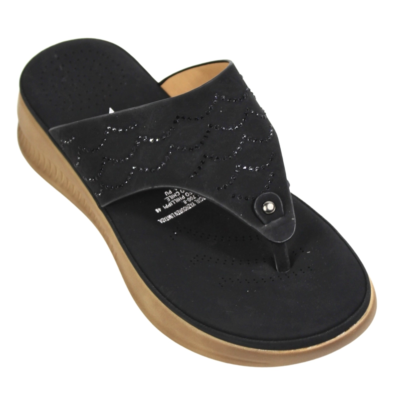 SANDALIA CASUAL MUJER PLATAFORMA Y DISEÑO 0419-5 NEGRO - 2