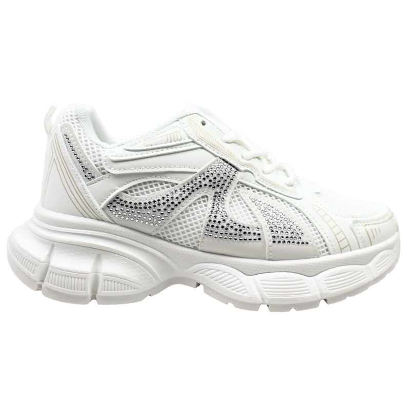 ZAPATILLAS CHUNKY DE MUJER CON BRILLOS PG5249 BLANCO - 1