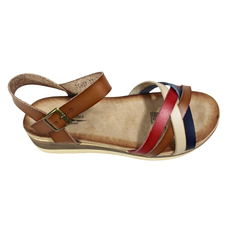 SANDALIA MUJER CON PLATAFORMA HEBILLA TGH07 BEIGE - 3