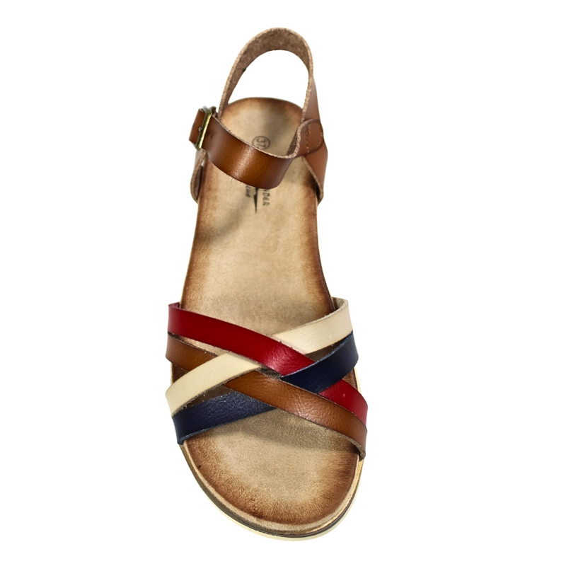 SANDALIA MUJER CON PLATAFORMA HEBILLA TGH07 BEIGE - 4