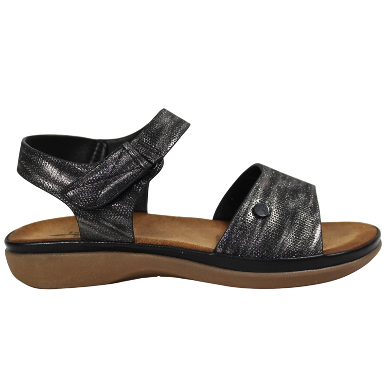 SANDALIA CASUAL MUJER CON HEBILLA AJUSTABLE 0520-4 NEGRO - 1