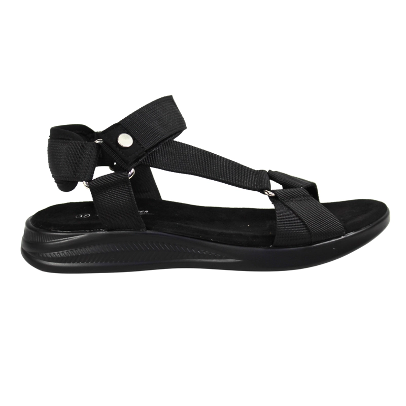 SANDALIAS BAJAS DE MUJER AJUSTABLES TGH03 NEGRO - 1