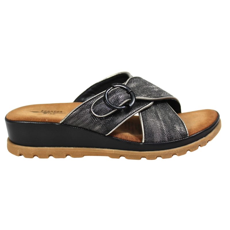 MEGABAZAR SANDALIA MUJER PLATAFORMA 0419-7 NEGRO