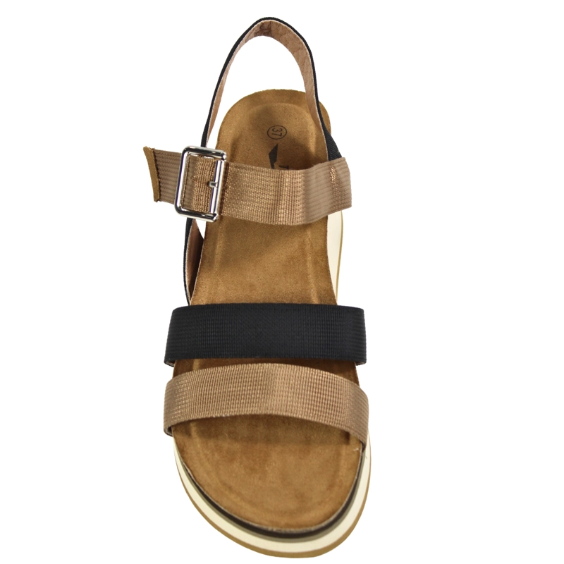 SANDALIAS DE MUJER CON HEBILLA Y PLATAFORMA TGH09 NEGRO - 3
