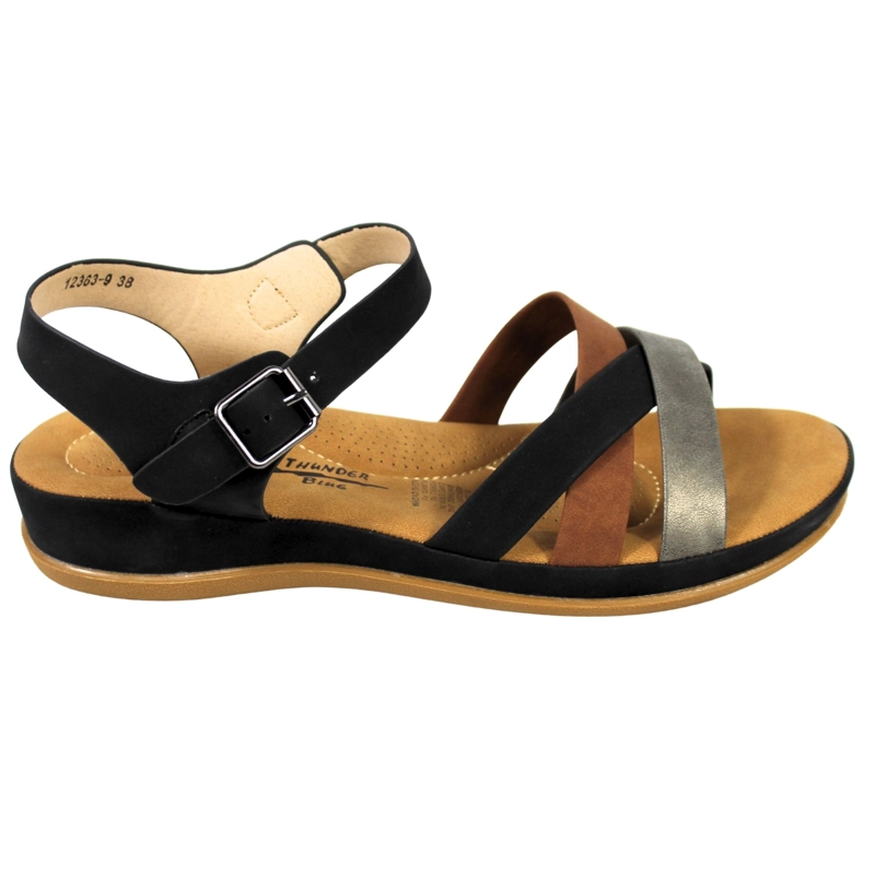 SANDALIAS BAJA MUJER CON HEBILLA PARA VERANO 12363 NEGRO - 3
