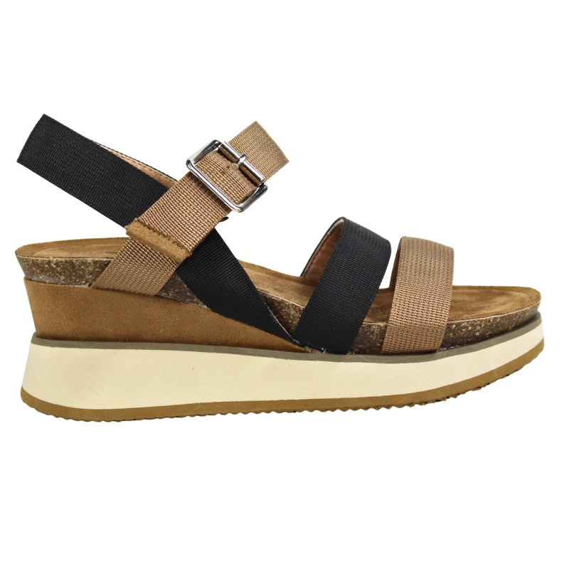 SANDALIAS DE MUJER CON HEBILLA Y PLATAFORMA TGH09 NEGRO - 1