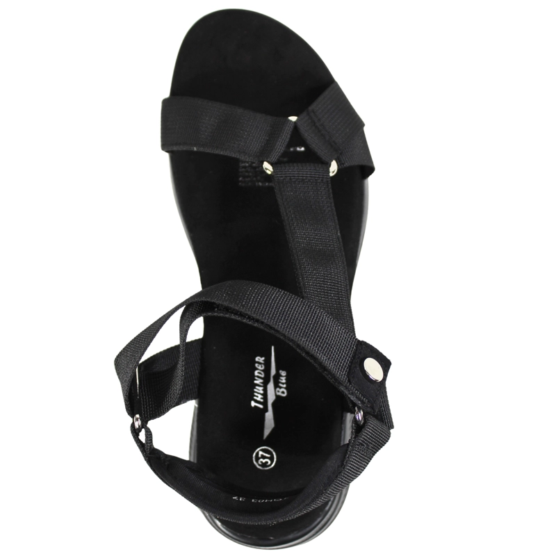 SANDALIAS BAJAS DE MUJER AJUSTABLES TGH03 NEGRO - 4