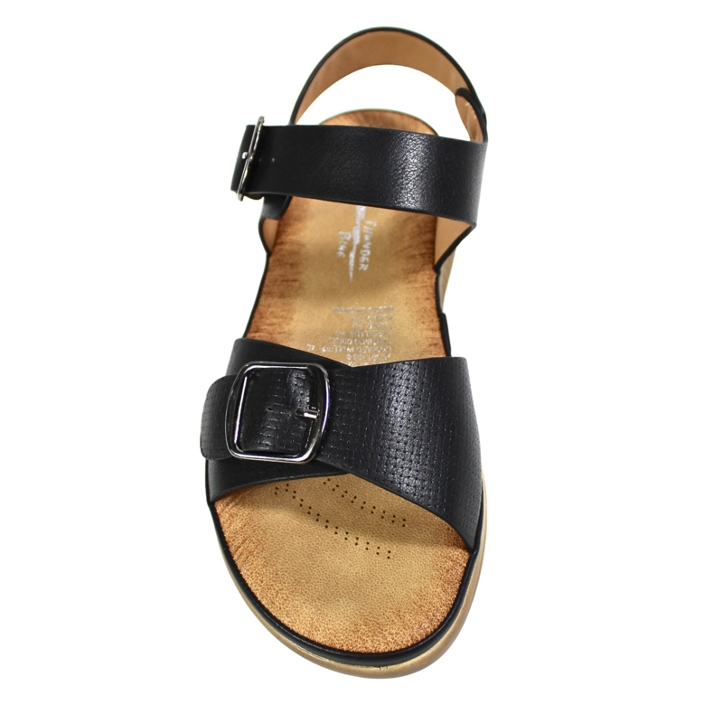 SANDALIA MUJER PLATAFORMA HEBILLA 0419-1 NEGRO - 4