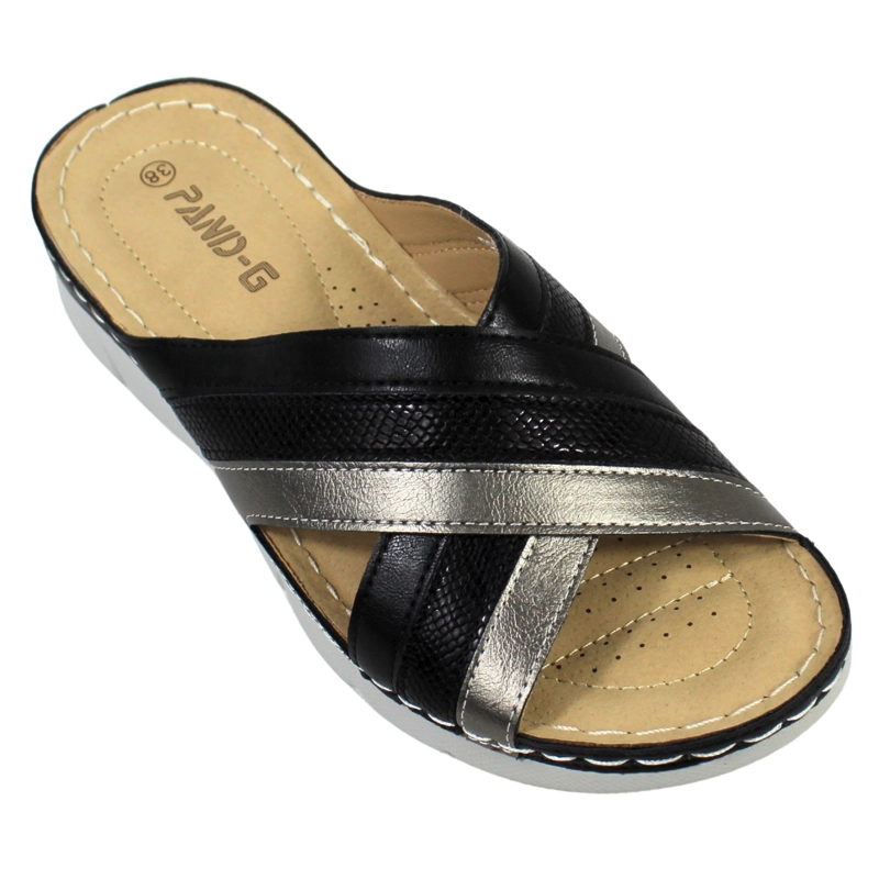 SANDALIAS CONFORT DE MUJER CON TIRAS CRUZADAS PG5255 NEGRO - 2