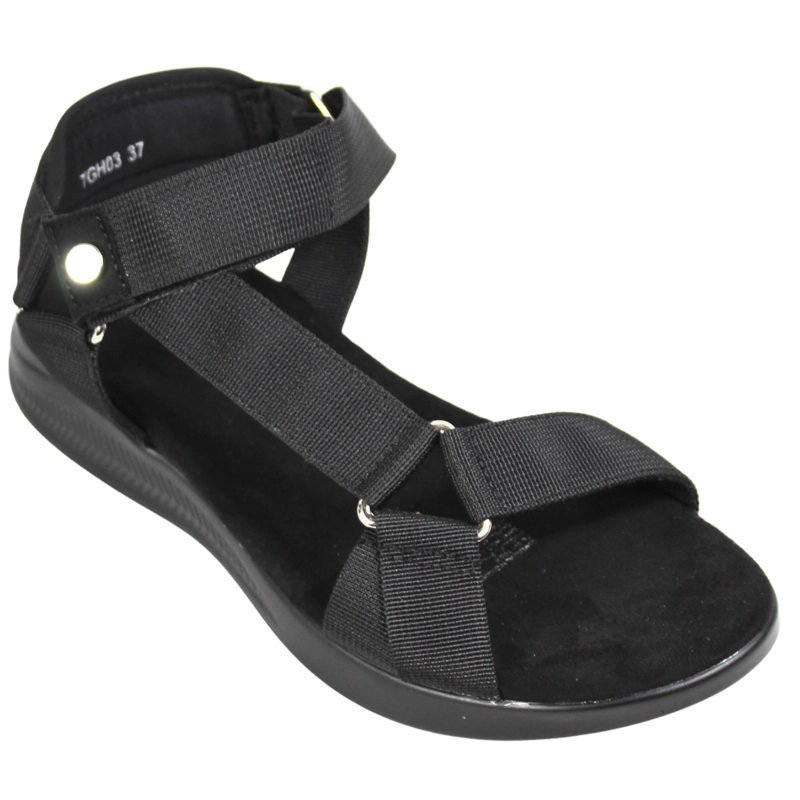 SANDALIAS BAJAS DE MUJER AJUSTABLES TGH03 NEGRO - 2