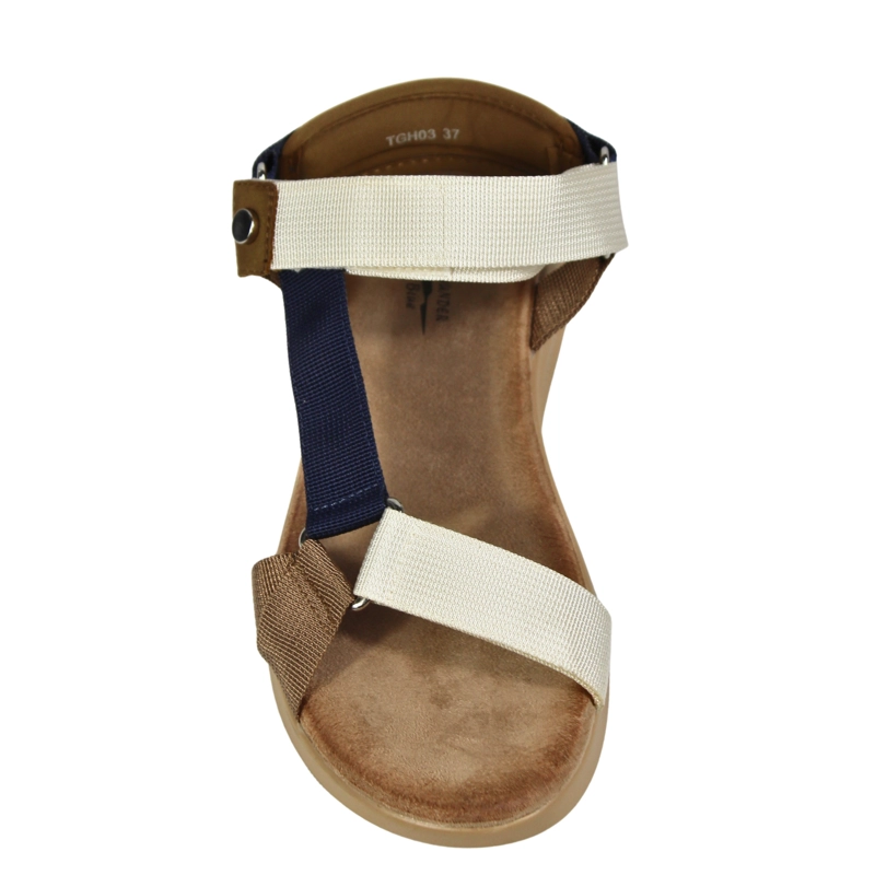 SANDALIAS BAJAS DE MUJER AJUSTABLES TGH03 AZUL - 4