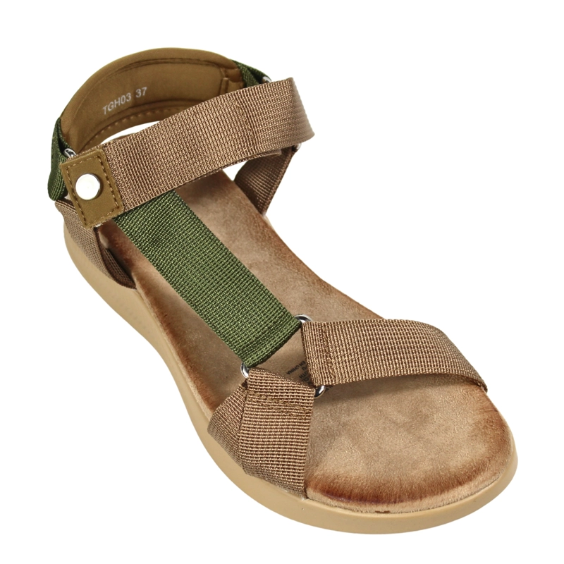 SANDALIAS BAJAS DE MUJER AJUSTABLES TGH03 VERDE - 2