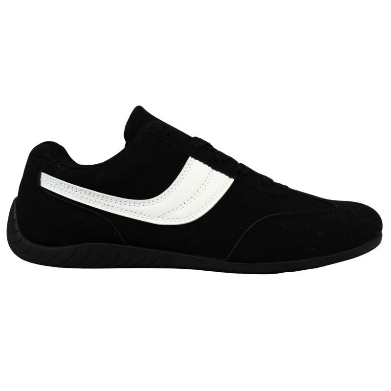 ZAPATILLAS DE MUJER CON FRANJA LATERAL PG24320 NEGRO - 1
