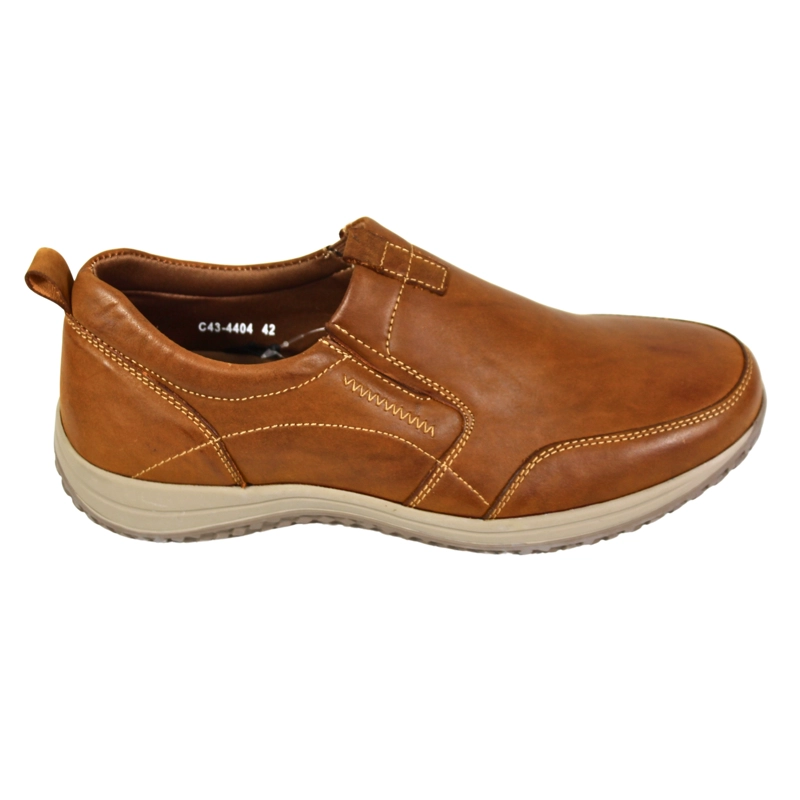 ZAPATO CASUAL HOMBRE CUERO C43-4404 CAFE - 3