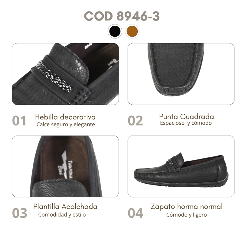 MOCASIN CASUAL HOMBRE 8946-3 CAFE - 5
