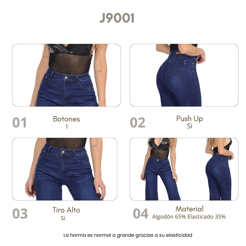 JEANS MUJER RECTO J9001 - 5