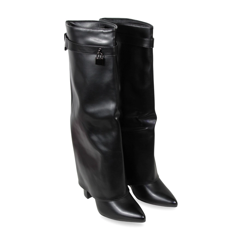 BOTA CAÑA ALTA ESTILO SHARK NEGRA PG5201 NEGRO - 4
