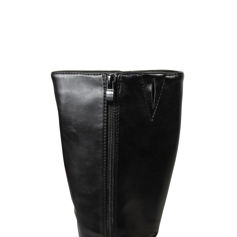 BOTA CAÑA ALTA MUJER ECOCUERO NEGRA TACO CUADRADO 2680 NEGRO - 7