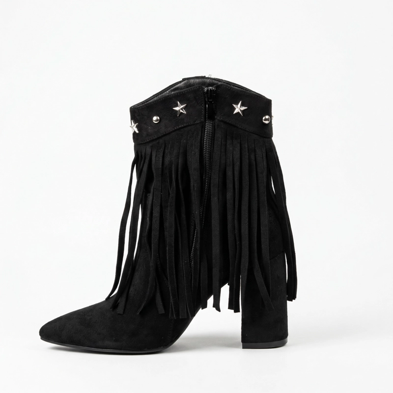 BOTIN VAQUERA CON FLECOS GAMUZA PG5332 - 2