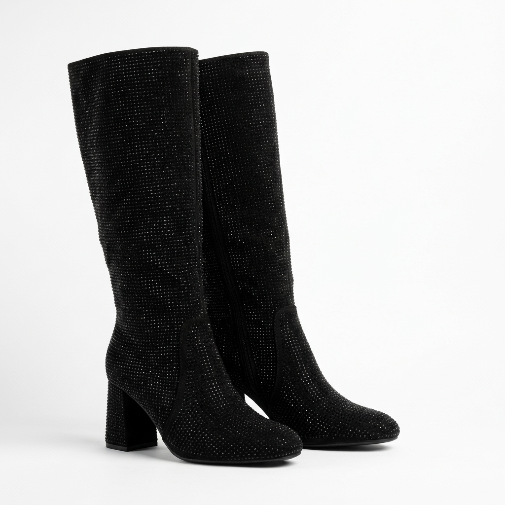 BOTA MUJER BRILLANTE TACO CUADRADO PG5362 - 3