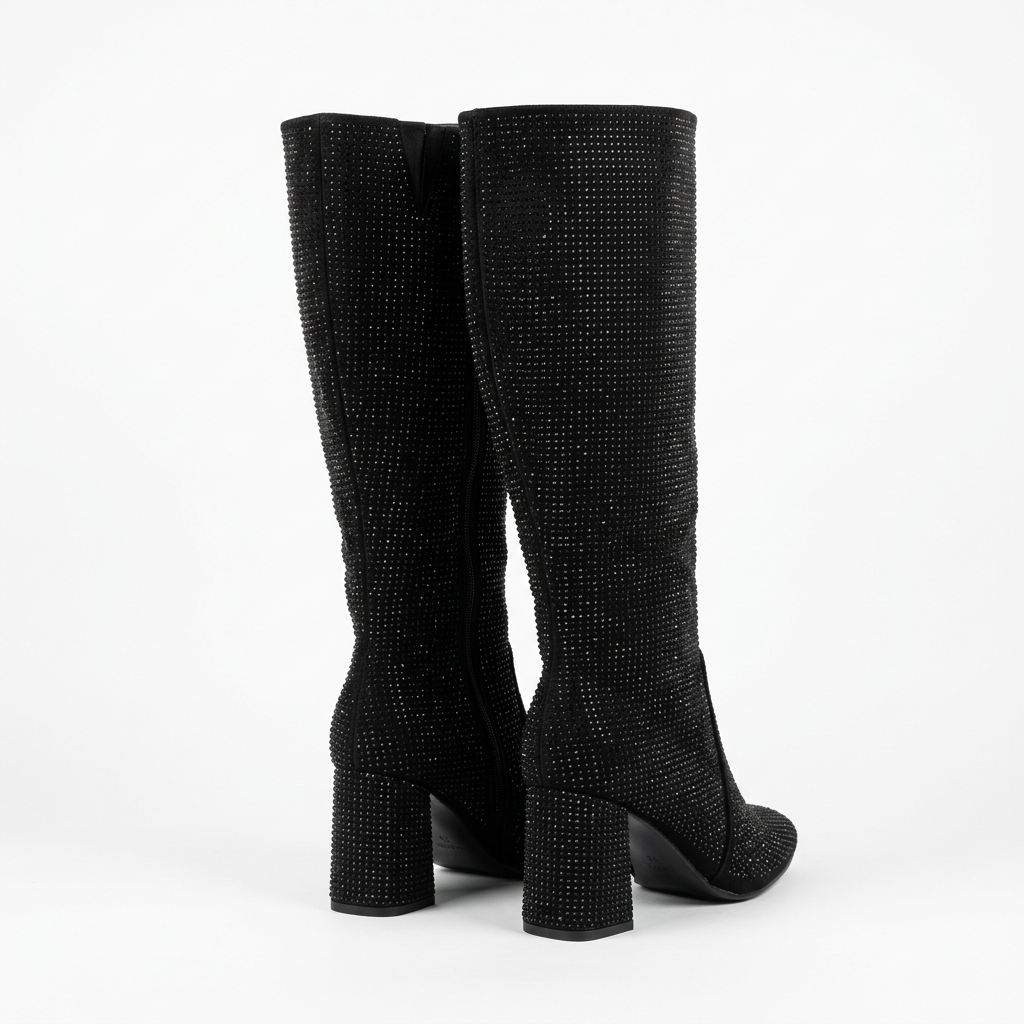 BOTA MUJER BRILLANTE TACO CUADRADO PG5362 - 4