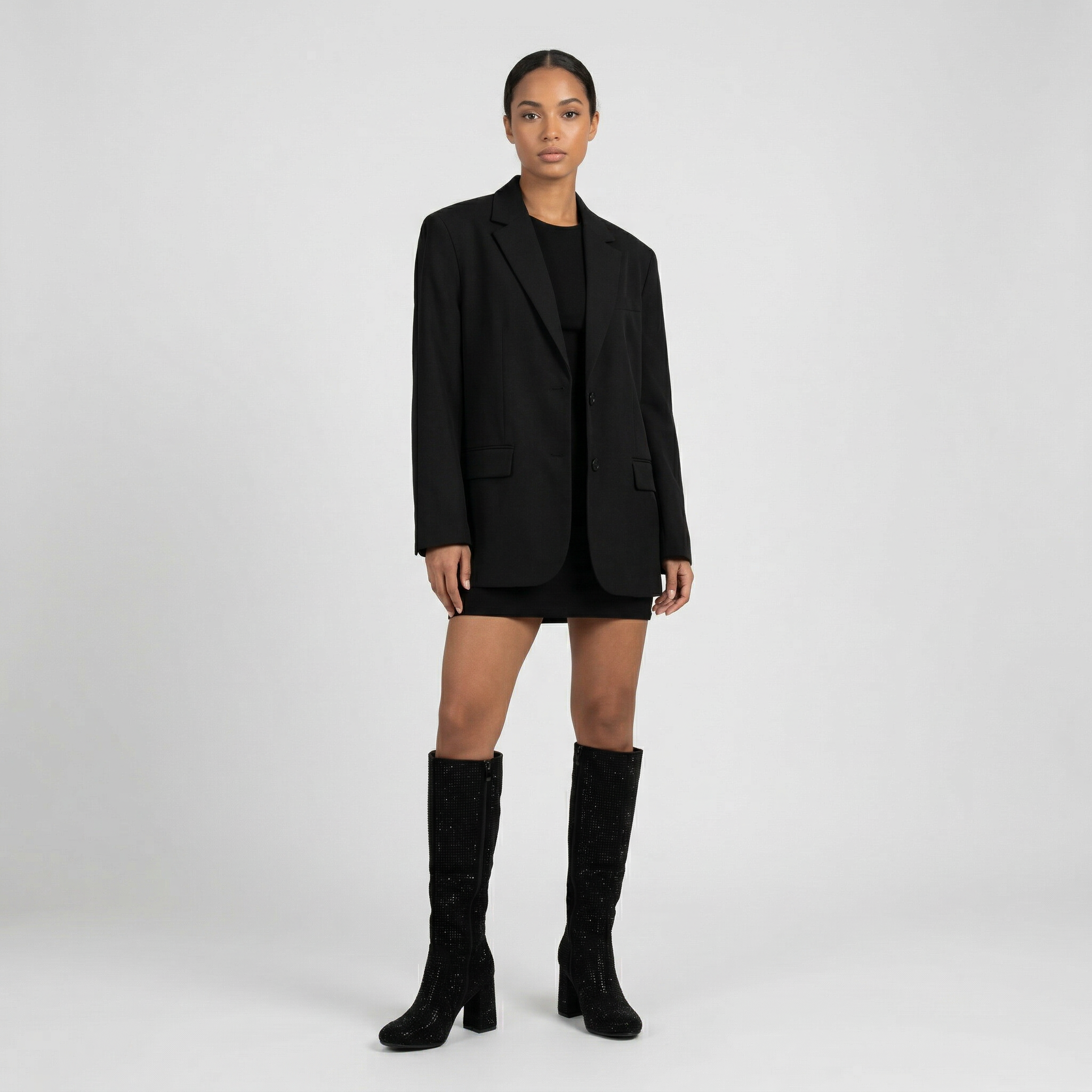 BOTA MUJER BRILLANTE TACO CUADRADO PG5362 - 6